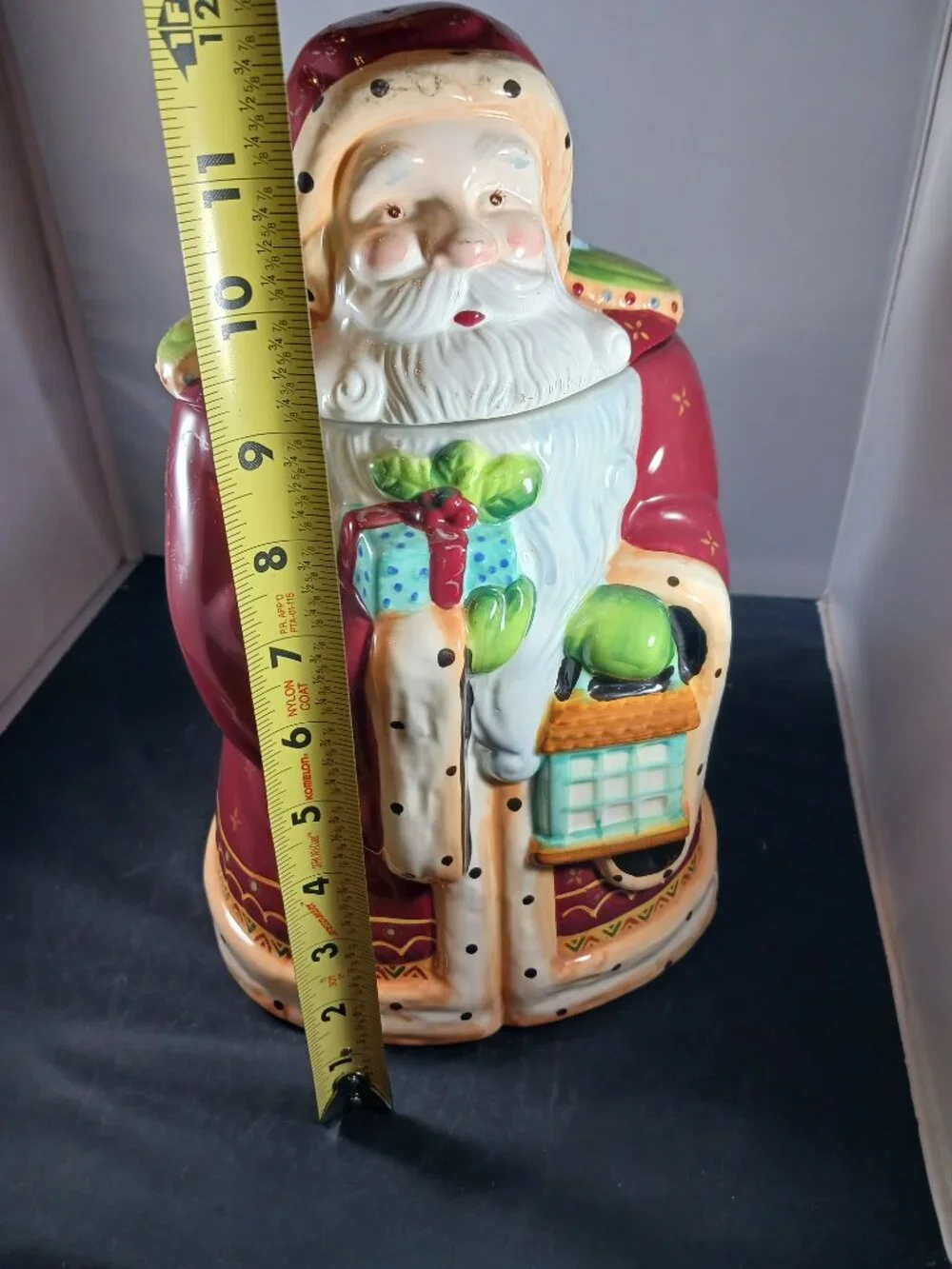 Vintage Cookie Jar Santa Claus With Lantern 12 Inches Tall